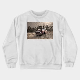 Abandoned rusted old truck in field Crewneck Sweatshirt